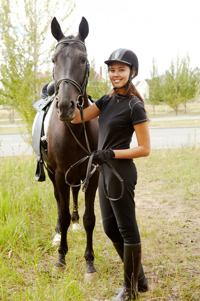 žokej s koněm - Fotografie, Obrázek