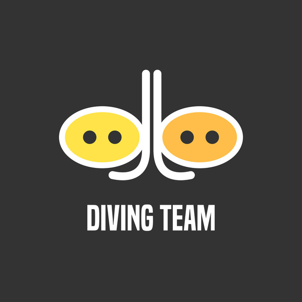 Diving and snorkeling vector logo, icon - Vector, imagen