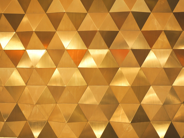 Golden Yellow low poly geometric abstract background in rumpled triangular style - Photo, image