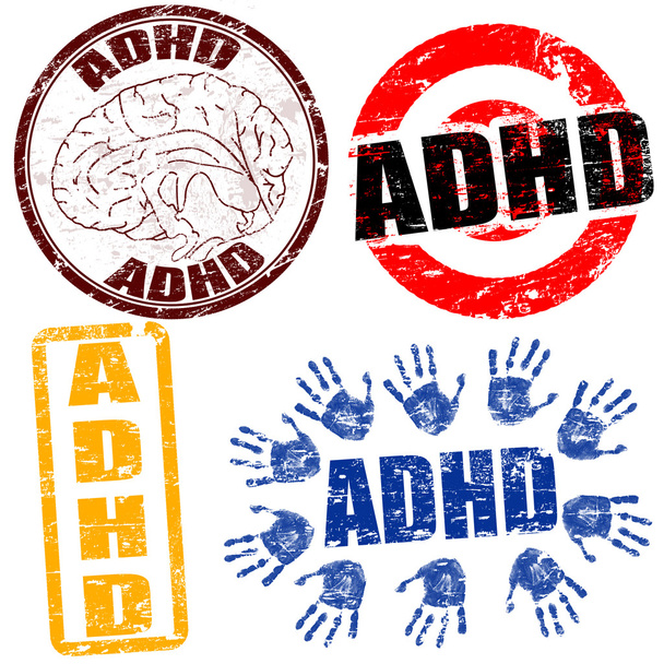 ADHD γραμματόσημα - Διάνυσμα, εικόνα