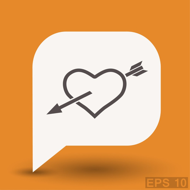 Pictograph of heart with arrow concept icon - Vector, imagen