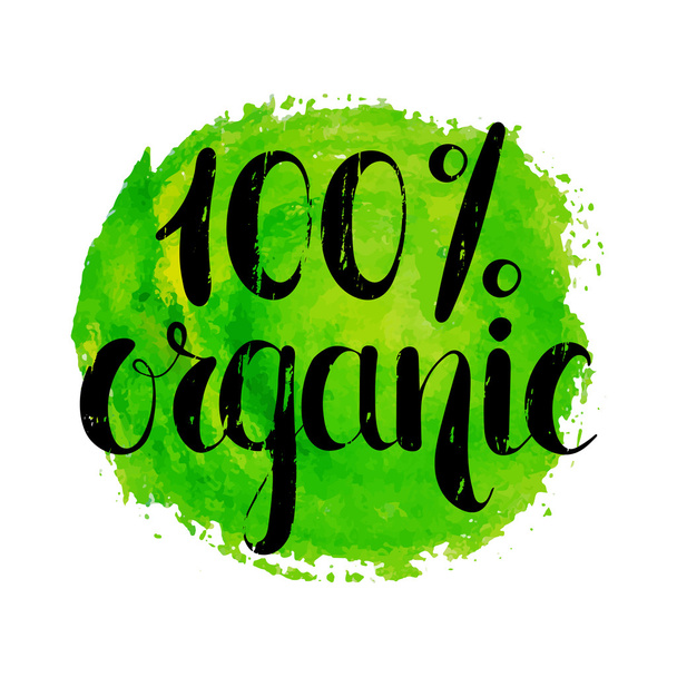 One hundred percent organic natural label. - Wektor, obraz