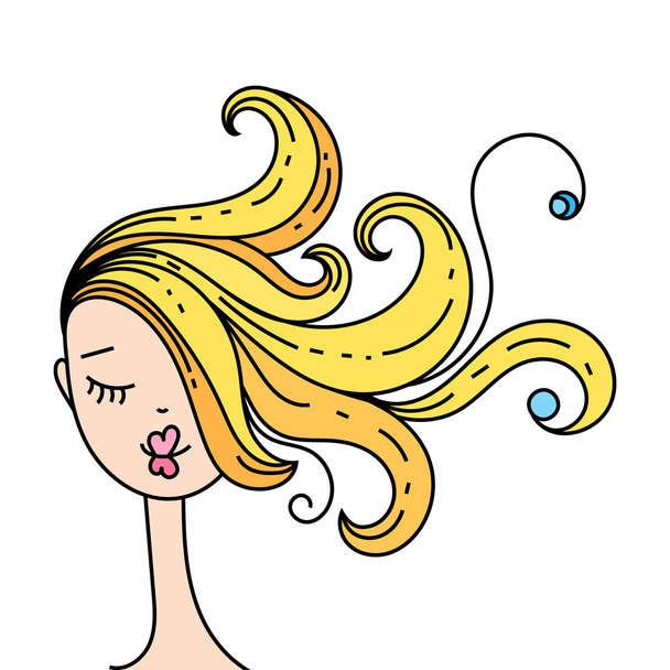 head glamorous girl cartoon - Vektor, obrázek