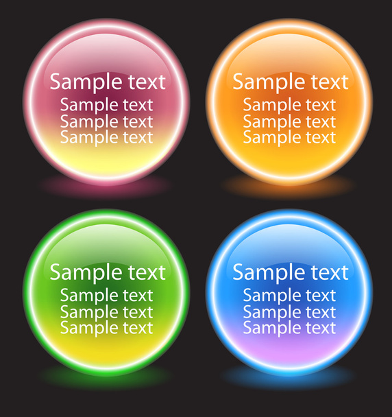 Ensemble de boutons colorés - Vecteur, image