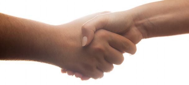Upřímný handshake na bílém - Fotografie, Obrázek