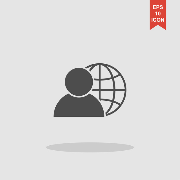 Negocios globales, icono del hombre de negocios
 - Vector, Imagen