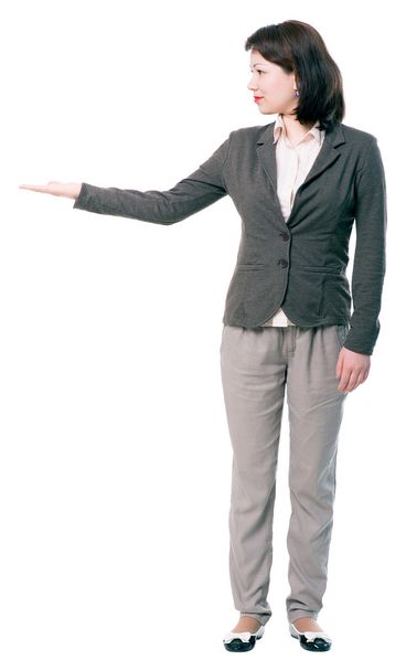Cutout Woman In Presenting Pose Profile View - Valokuva, kuva