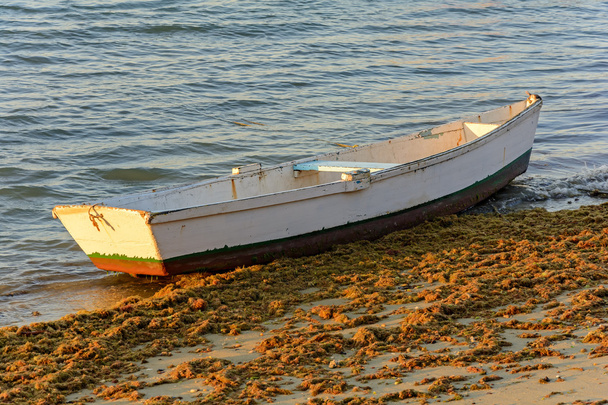 古い木製の漁船  - 写真・画像