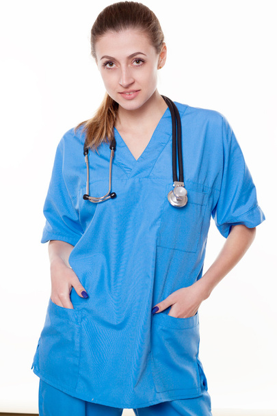 beautiful woman doctor with stethoscope - Фото, зображення