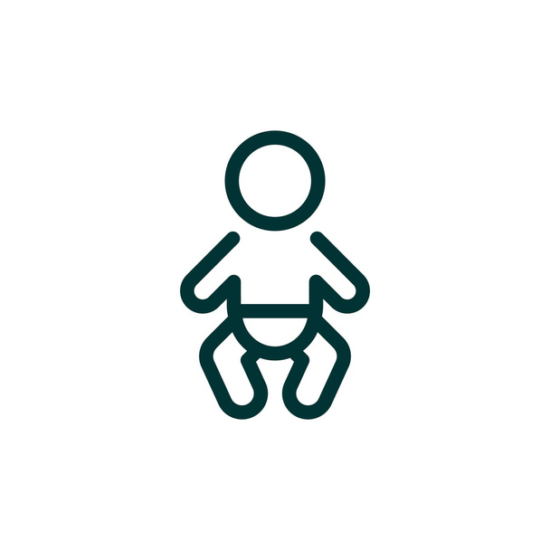 Infant baby symbol in simple lines - Vector, imagen