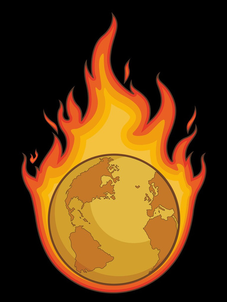 荒廃の地球を燃焼 - ベクター画像