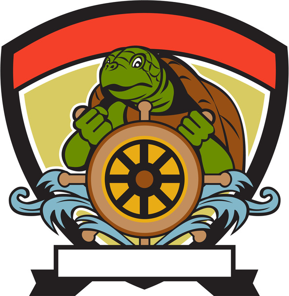 Ridley żółw czele herb Retro - Wektor, obraz