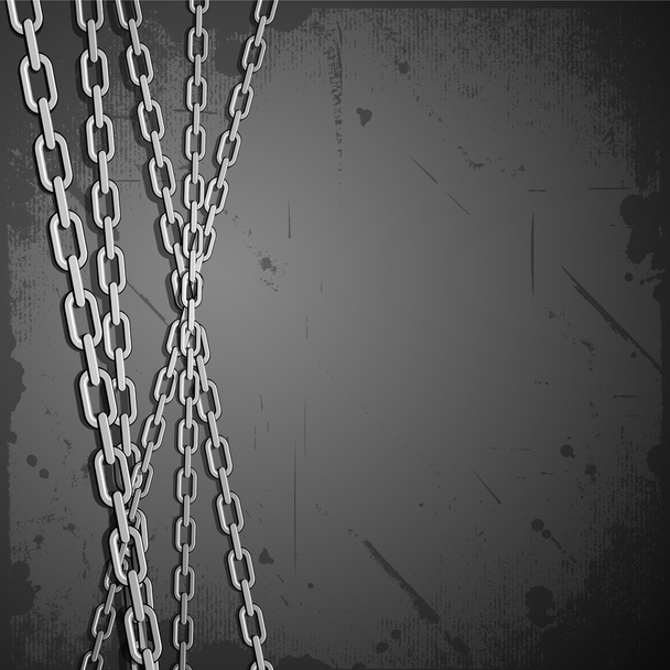 Chain stainless steel on grunge background - Vector, Image