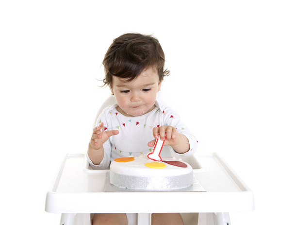 baba első születésnapi torta - Fotó, kép