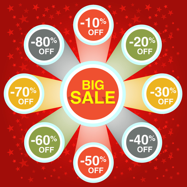 Big Sale Red Poster - Vector, Image