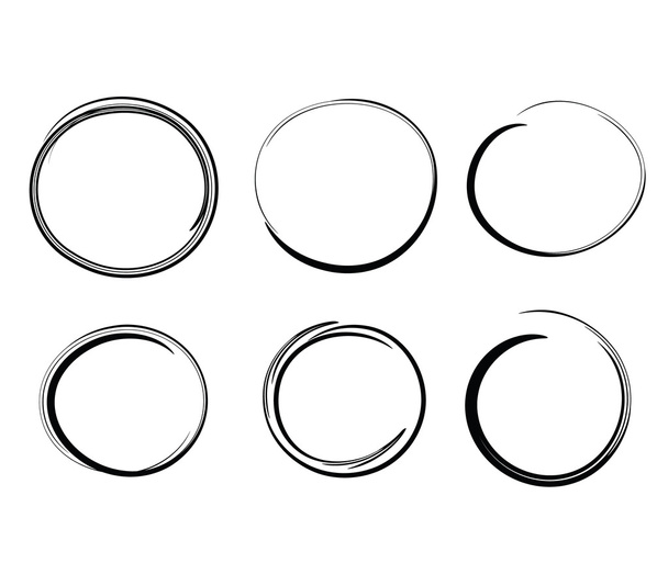 hand getrokken cirkels, vector designelementen - Vector, afbeelding