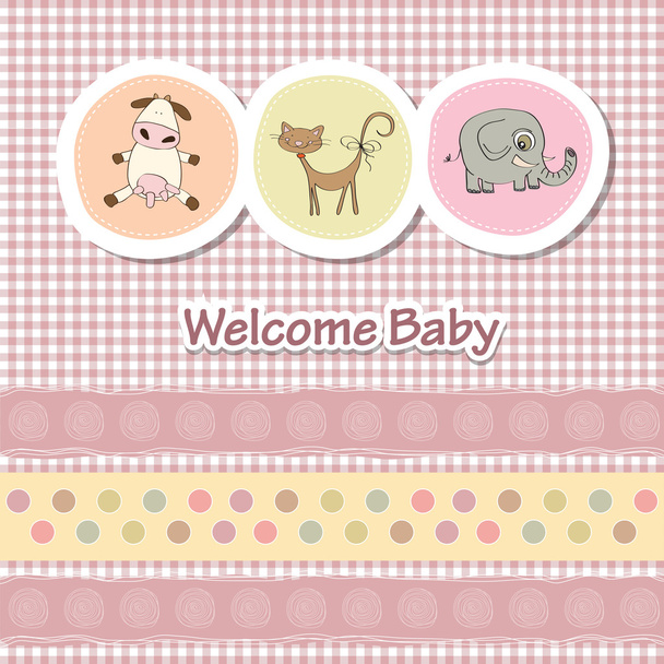 carte de douche bébé avec des animaux drôles - Photo, image