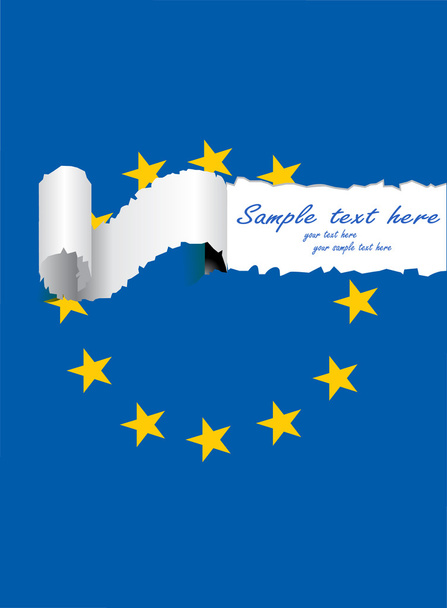 欧州連合の旗をリッピング - ベクター画像
