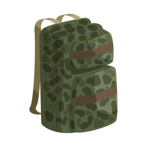 Hunting backpack icon, cartoon style - Vector, imagen