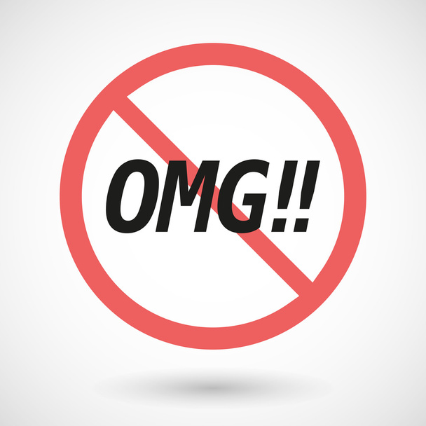 Señal prohibida aislada con el texto OMG
!! - Vector, imagen