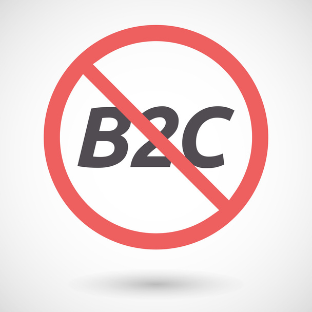 Különíteni tiltott jel B2c szöveggel - Vektor, kép