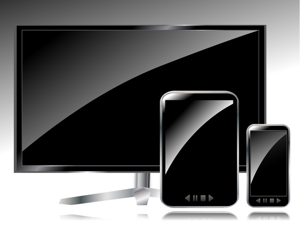 LCD tv, smartphone a tablet pc - Vektor, obrázek
