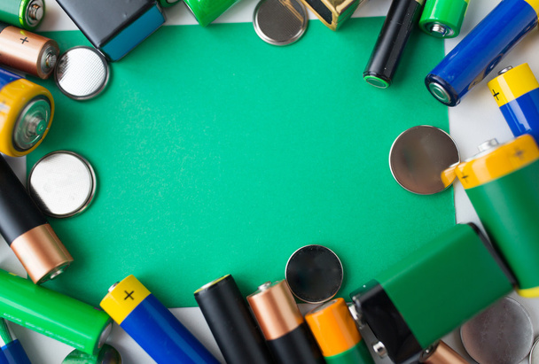 close up of green alkaline batteries - Valokuva, kuva
