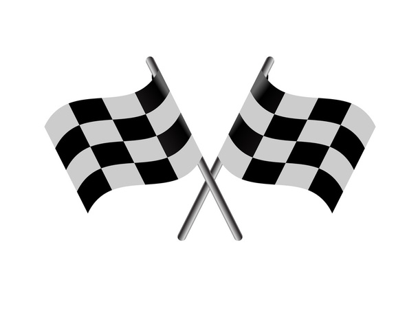 σημαία του αγώνα σταυρωμένα καρό σημαία μαύρο και άσπρο - Διάνυσμα, εικόνα
