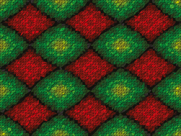 kaleidoskopischer Vektor-Mosaik-Hintergrund mit niedrigem Poly-Kreis-Stil - Vektor, Bild