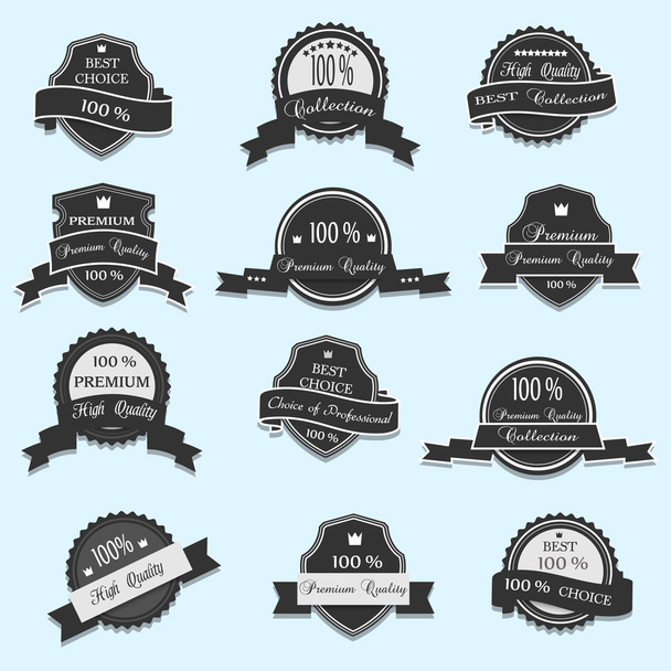 Set of 12 Vector Premium Quality labels - Vector, Image