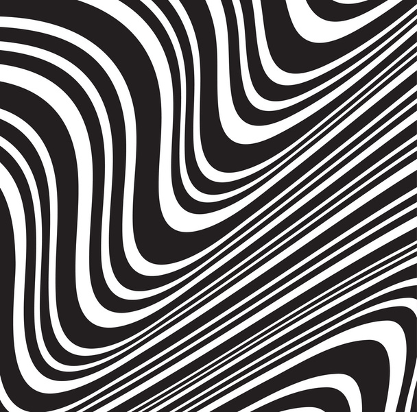 musta ja valkoinen liikkuva aalto raita optinen muotoilu opart
 - Vektori, kuva