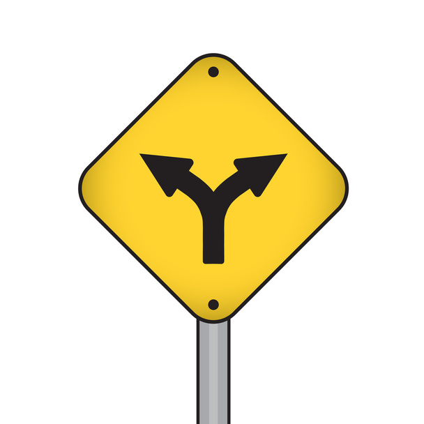 carretera bifurcación flecha mostrar dos vías
 - Vector, imagen
