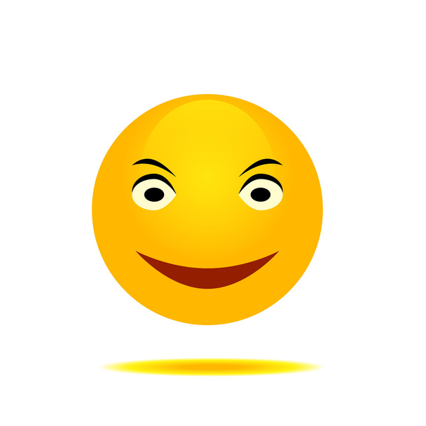 Smiling emoticon with smiling eyes and rosy cheeks - Vector, Image