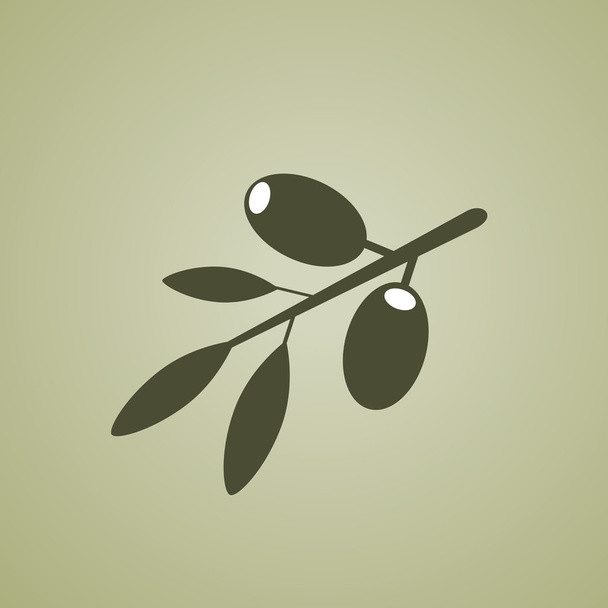 olive vector icon olive oil, symbol sign, branch - Vector, Image