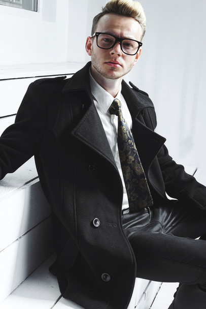 Elegant young handsome man. Studio fashion portrait. - Photo, Image