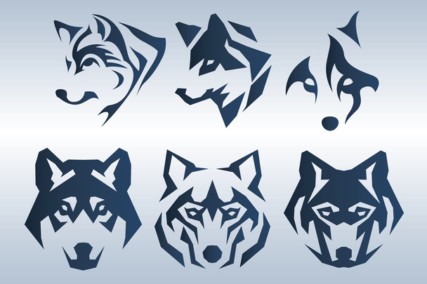 Logo niebieski wilk - Wektor, obraz
