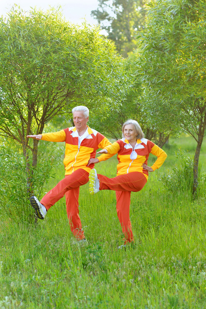fit senior couple exercising - Valokuva, kuva