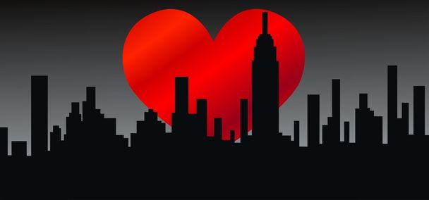 panoramę miasta miłości Nowy Jork Ameryki - Wektor, obraz