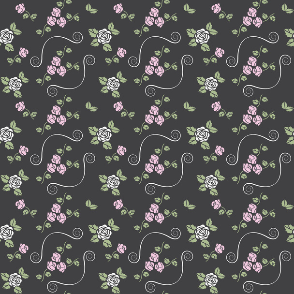 Beautiful seamless pattern with roses - Φωτογραφία, εικόνα