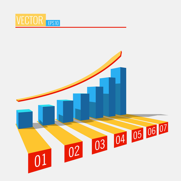 Growth chart with arrow - Vector, Image