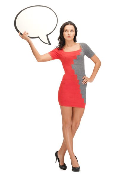 Woman with blank text bubble - Photo, Image