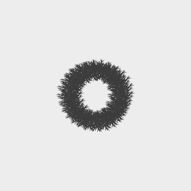 Icône de couronne de Noël dans un design plat de couleur noire. Illustration vectorielle eps10
 - Vecteur, image
