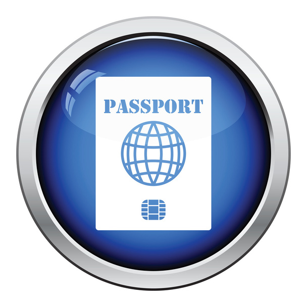 Pasaporte con chip icono
 - Vector, Imagen