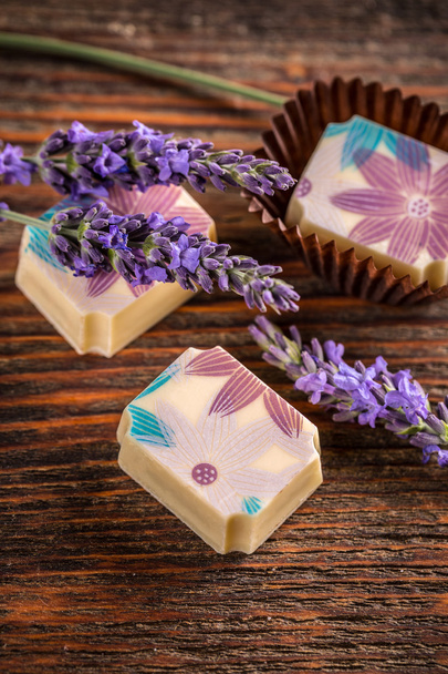 Lavender pralines, truffle - Foto, Imagem