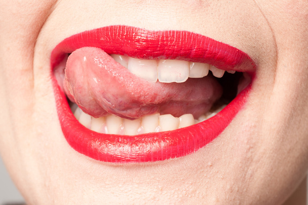 macro of beautiful mouth - Photo, Image