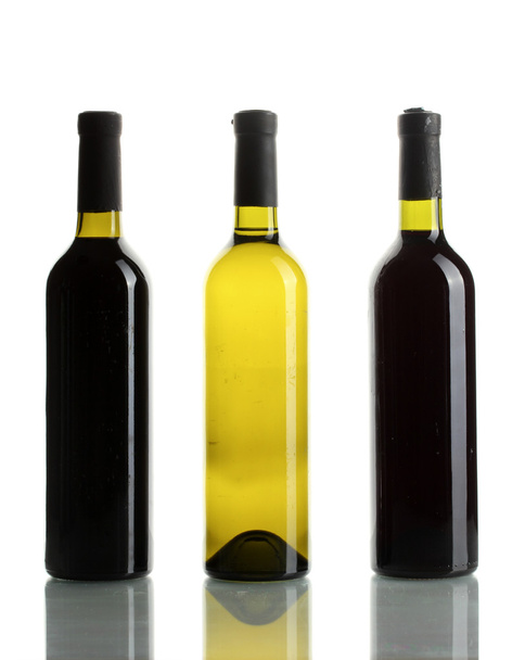 Bottles of wine isolated on white - Фото, изображение