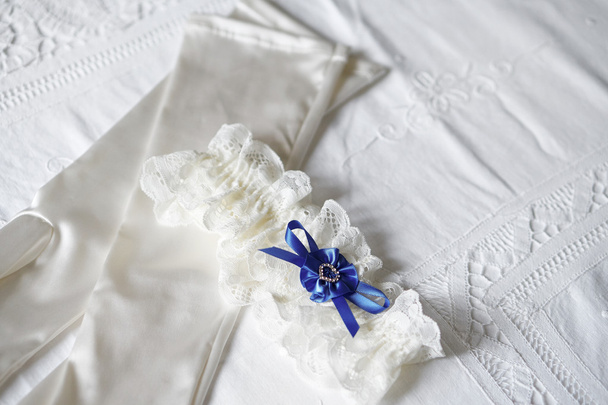 Esküvő menyasszonyi harisnyakötő és kesztyű - Fotó, kép