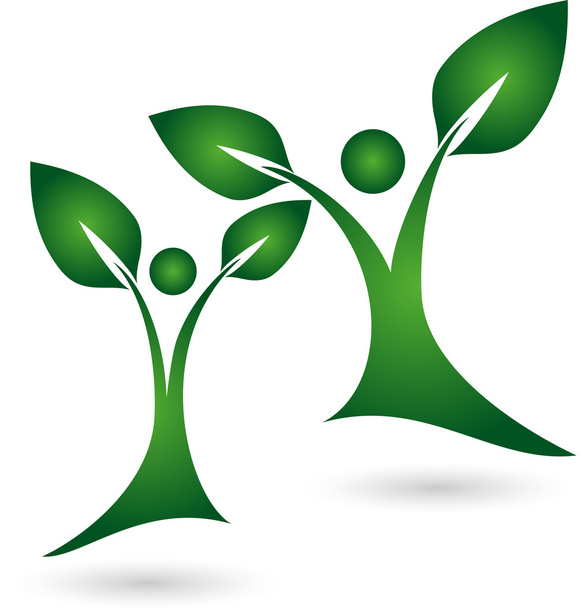 Logotipo, Pflanze, Blatt, Menschen Heilpraktiker - Vetor, Imagem
