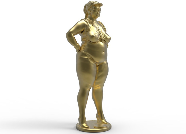 脂肪ぽっちゃり女性の 3 d イラストレーション. - 写真・画像