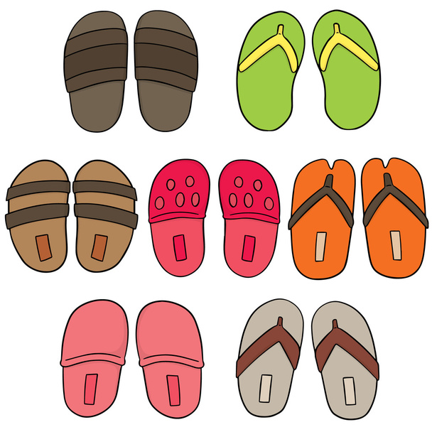 vector set of slippers - Vector, Image